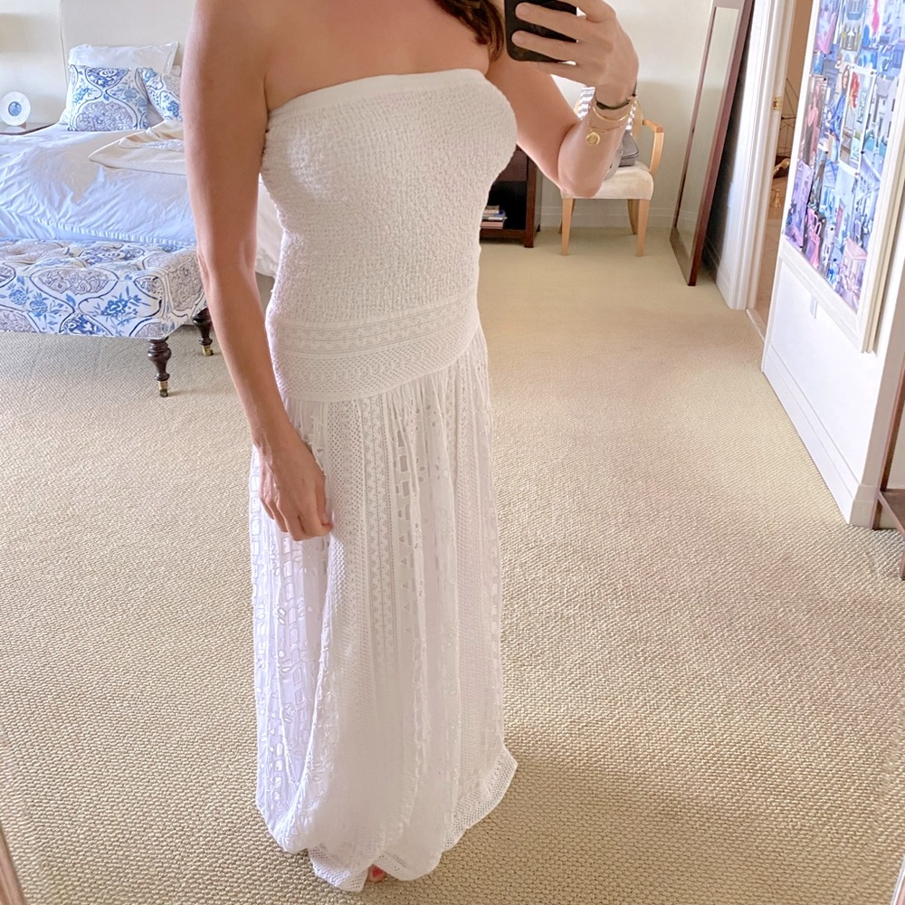 Michael Kors smocked eyelet maxi dress XS